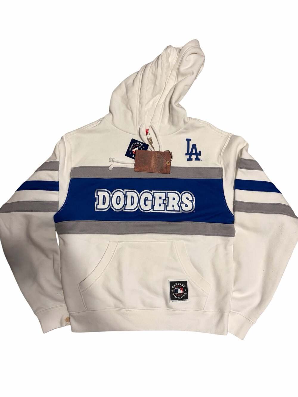 Women's Los Angeles Dodgers White Head Coach Pullover Hoodie,